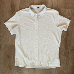 Gauze lightweight Manfinity White Short Sleeve Button down like Shirt  XL